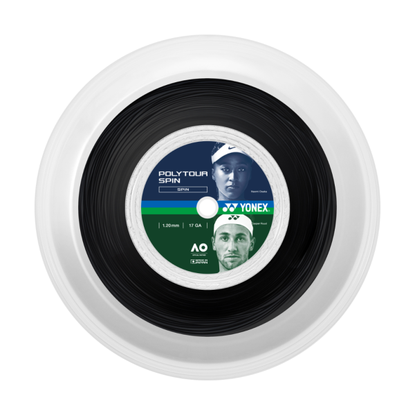 Yonex Poly Tour Spin 125 Black 200 m