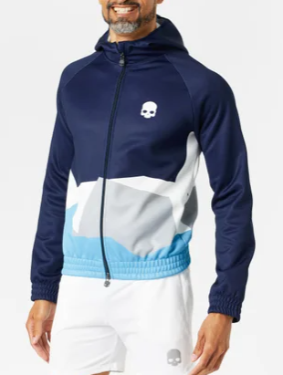Hydrogen Mountains FZ Hoodie Blue Navy/White